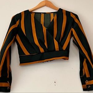 Crop top yellow and green